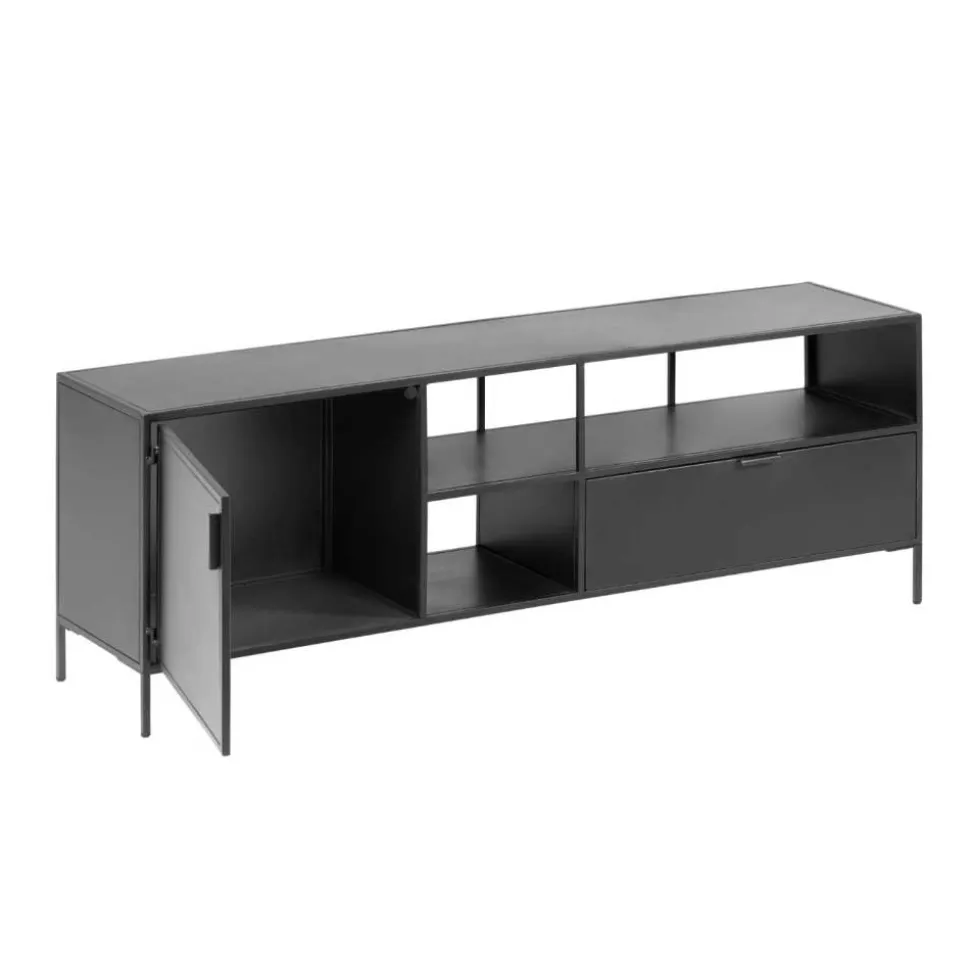 TV Lowboard aus schwarzem Metall - Magde