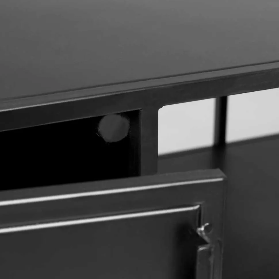 TV Lowboard aus schwarzem Metall - Magde