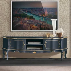 TV Lowboard im Barockstil in Dunkelblau - Otaligo