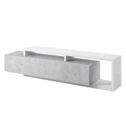 TV Lowboard in Betonoptik & Weiß - Venatio