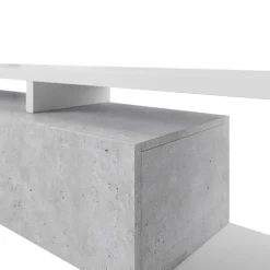 TV Lowboard in Betonoptik & Weiß - Venatio