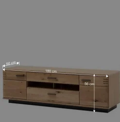 TV Lowboard in Eiche Bianco & Anthrazit - Crupean I