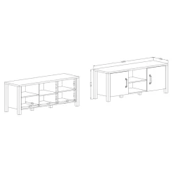 TV Lowboard in Fichte Holzoptik - Simeona