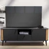 TV Lowboard in Grau und Wildeiche - Penzanca
