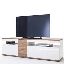 TV Lowboard in Hochglanz Weiß - Icadro