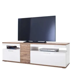 TV Lowboard in Hochglanz Weiß - Icadro