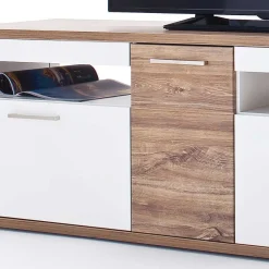 TV Lowboard in Hochglanz Weiß - Icadro