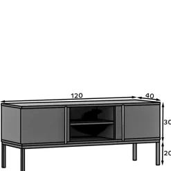 TV Lowboard in Schwarz - Groot