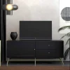 TV Lowboard in Schwarz mit Gold - Prasery