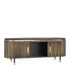 TV Lowboard in Schwarz mit Bronze - Hayato