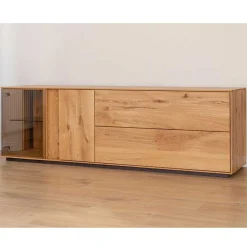 TV Lowboard mit Glas und LED Beleuchtung - Cocondar