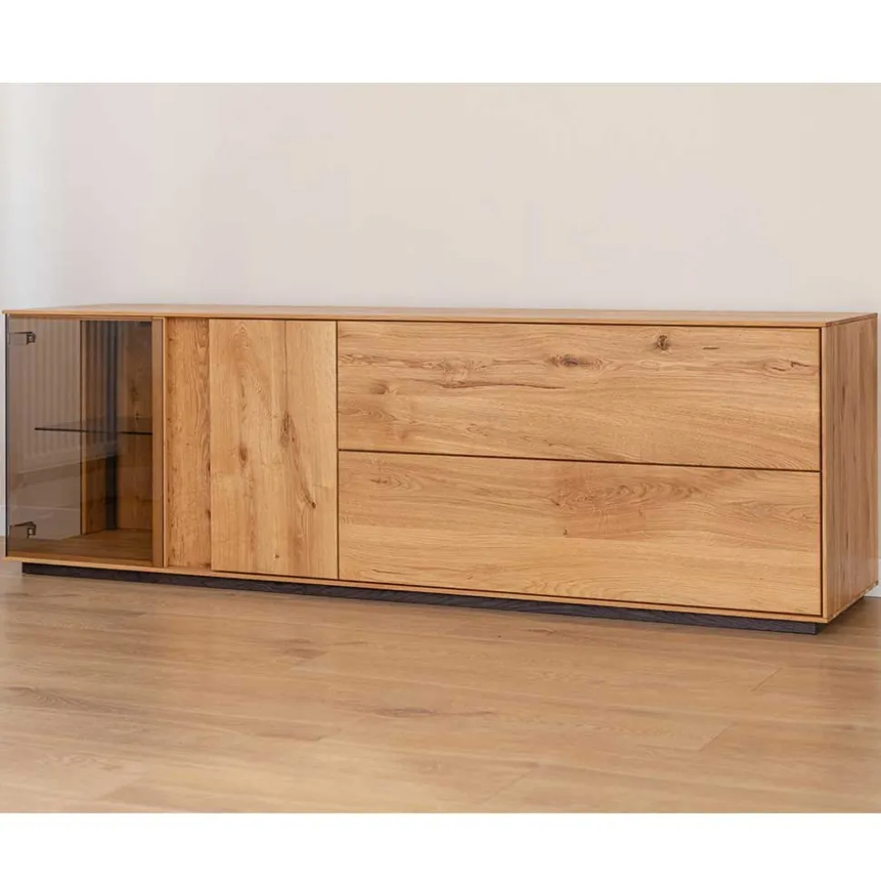 TV Lowboard mit Glas und LED Beleuchtung - Cocondar