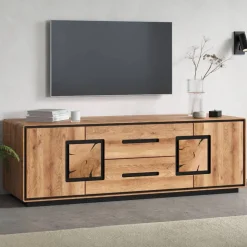 TV Lowboard mit Hirnholz Applikationen - Shipper