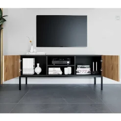 TV Lowboard mit zwei Türen und Fächern - Cavan