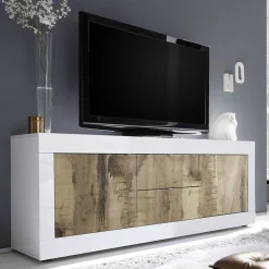 TV Schrank in Holz verwittert - Olvenion