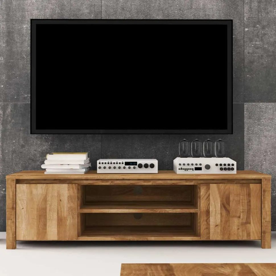 TV Tisch Nadalia aus Wildeiche Massivholz