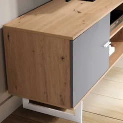 TV Unterschrank in Eiche Optik mit Grau - Flurin