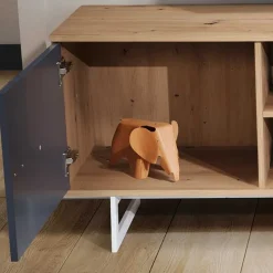 TV Unterschrank in Eiche Optik mit Grau - Flurin