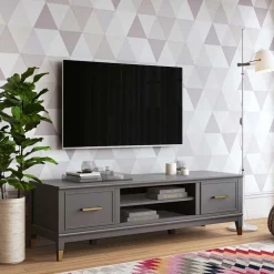 TV Unterschrank in Grau und Gold - Tamila