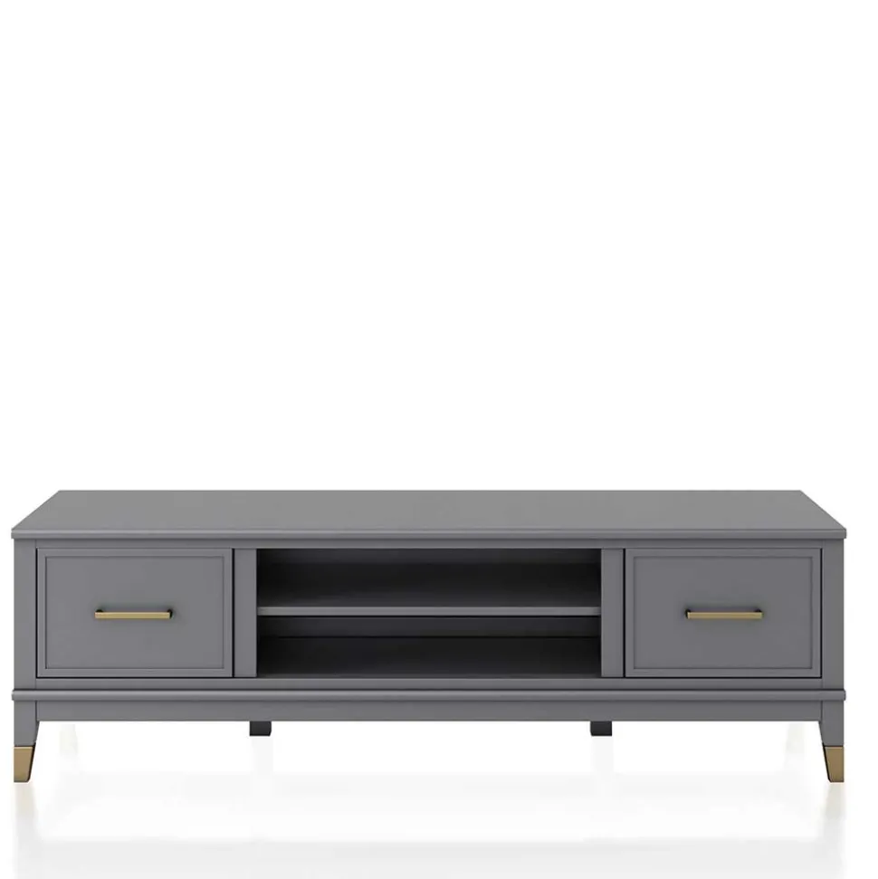 TV Unterschrank in Grau und Gold - Tamila