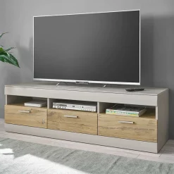 TV Unterschrank in Hellgrau & Zinneiche NB - Lioscas