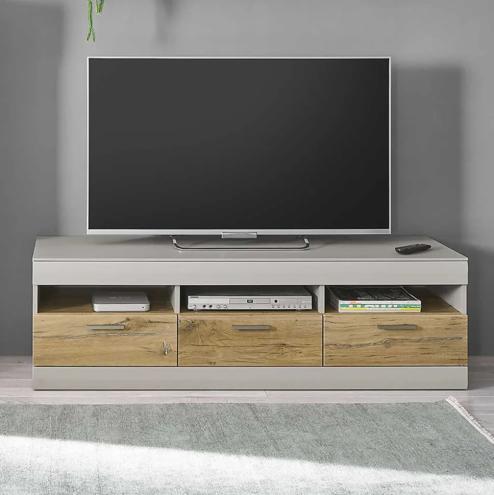 TV Unterschrank in Hellgrau & Zinneiche NB - Lioscas