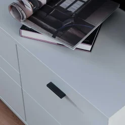 TV Unterschrank in Lichtgrau mit Wildeiche - Apulco