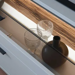 TV Unterschrank in Lichtgrau mit Wildeiche - Apulco
