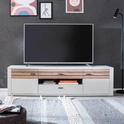 TV Unterschrank in Lichtgrau mit Wildeiche - Ballina