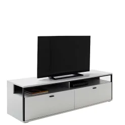 TV Unterschrank in Weiß und Schwarzgrau - Loazin