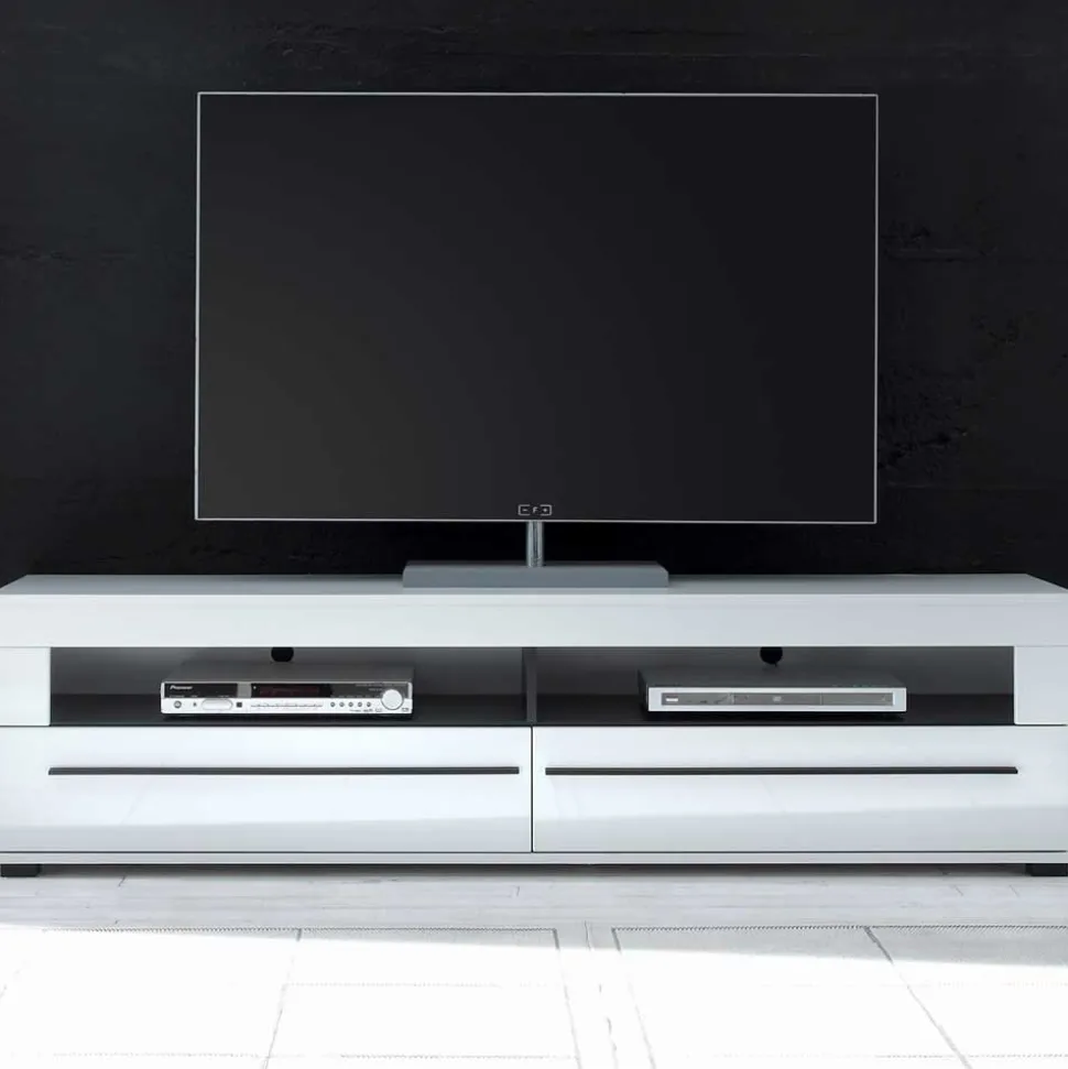 TV Unterschrank Jetongos in Weiß Hochglanz