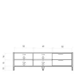 TV Unterschrank mit Fächern und Schubladen - Lana