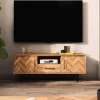 TV Unterschrank mit Fischgrät Design Türen - Kerfa