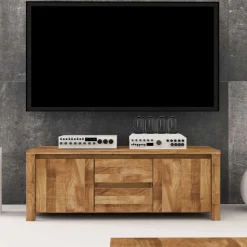 TV Unterschrank Nadalia aus Wildeiche Massivholz