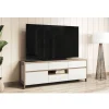 TV-Board in Weiß und Eiche Dekor - Ovidio