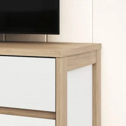 TV-Board in Weiß und Eiche Dekor - Ovidio