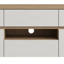 TV-Board in Weiß und Eiche Dekor - Ovidio