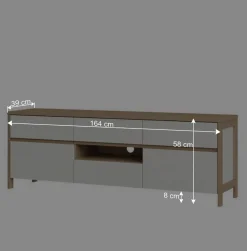 TV-Board in Weiß und Eiche Dekor - Ovidio
