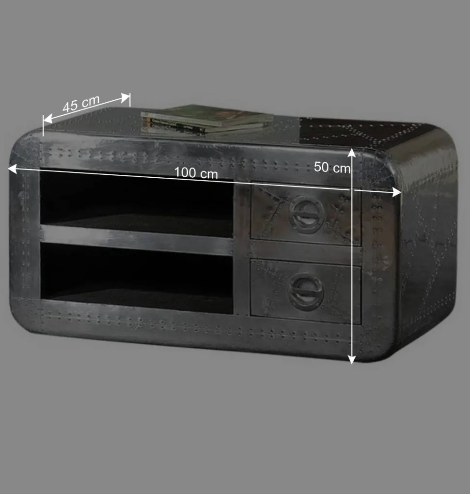 TV-Lowboard Pilot in Alufarben