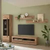 TV-Wohnwand in Holzoptik foliert - Brocus (vierteilig)