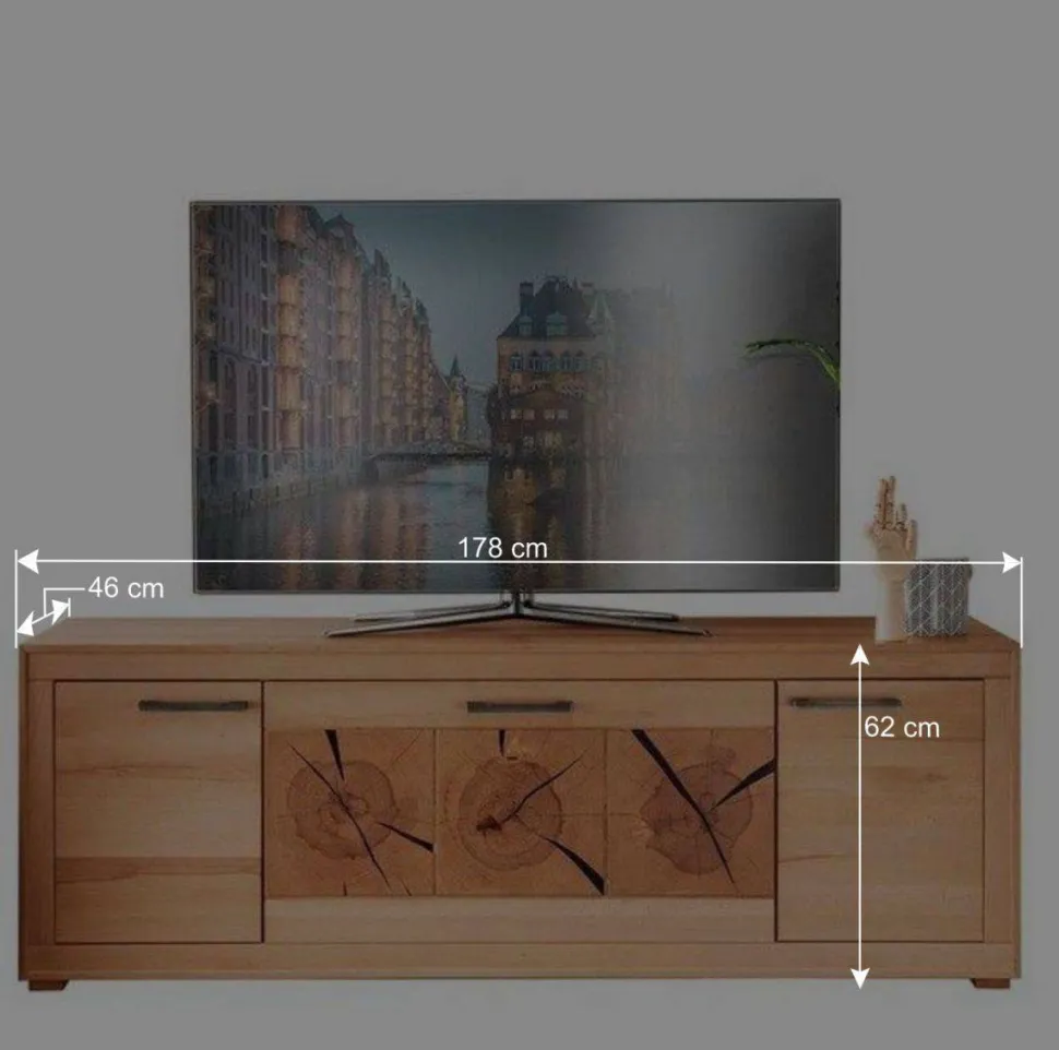 Unterschrank für den Fernseher aus Kernbuche - Sarosca