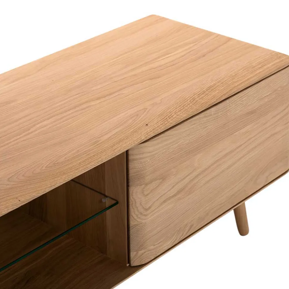 Unterschrank für Fernseher aus Eiche Bianco - Bakaras