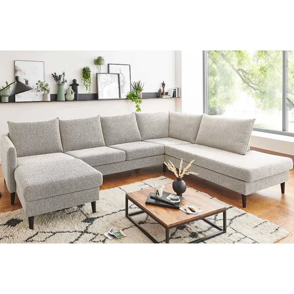 U-Sofa Wohnlandschaft in Creme - Bentema