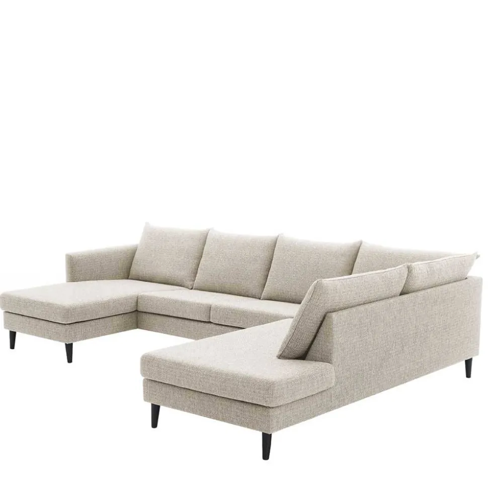 U-Sofa Wohnlandschaft in Creme - Bentema
