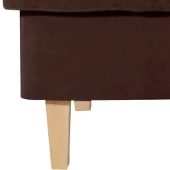 Velours Hocker in Braun und Buche - Revelinda