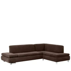 Velours Polsterecke in Braun - Delnoto