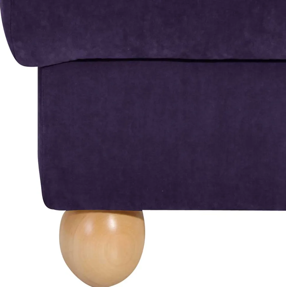 Velours Polsterhocker in Violett - Sotonio