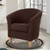 Velours Polstersessel halbrund in Braun - Cazar