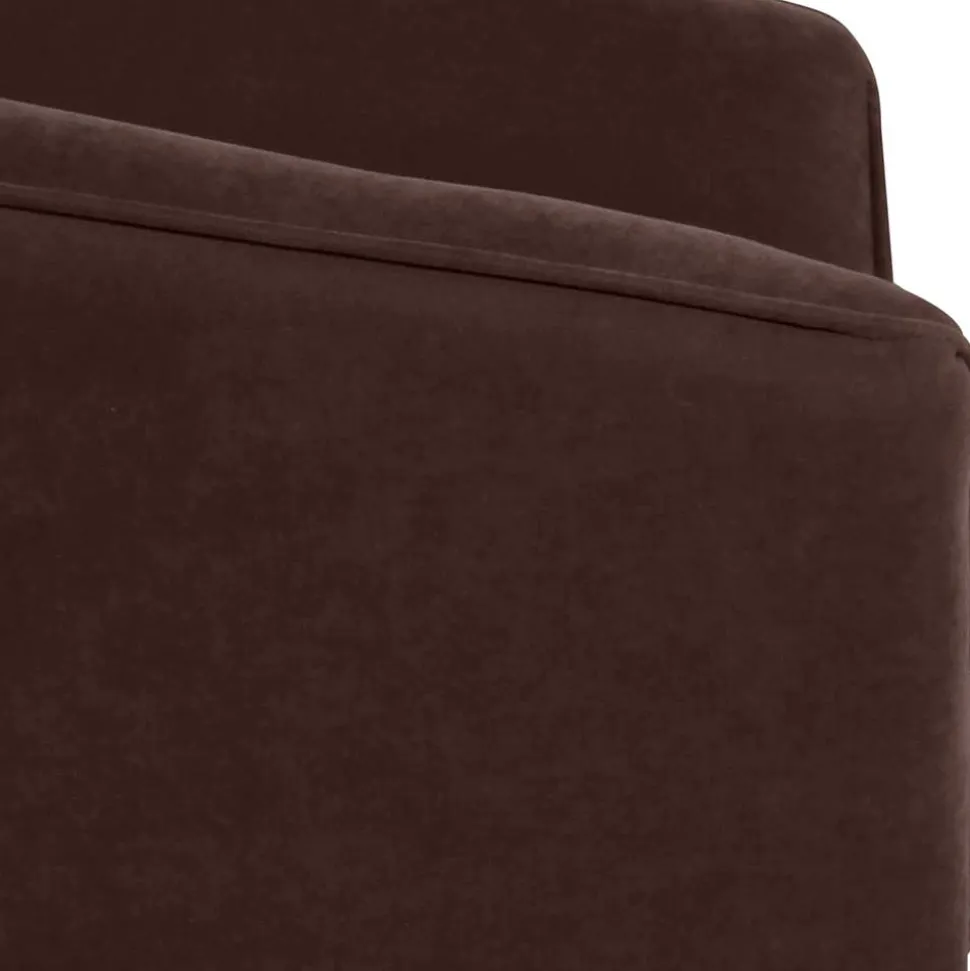Velours Polstersessel halbrund in Braun - Cazar
