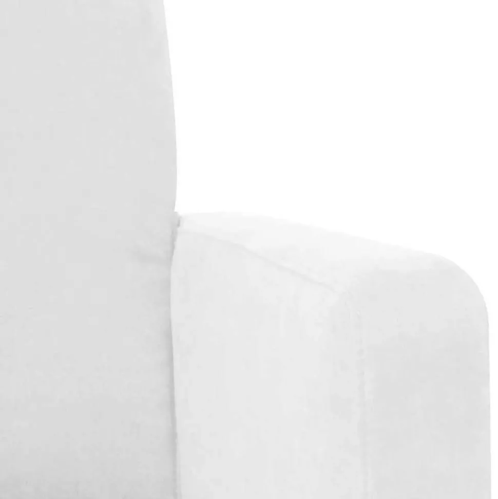 Velours Polstersessel in Cremeweiß - Konrad